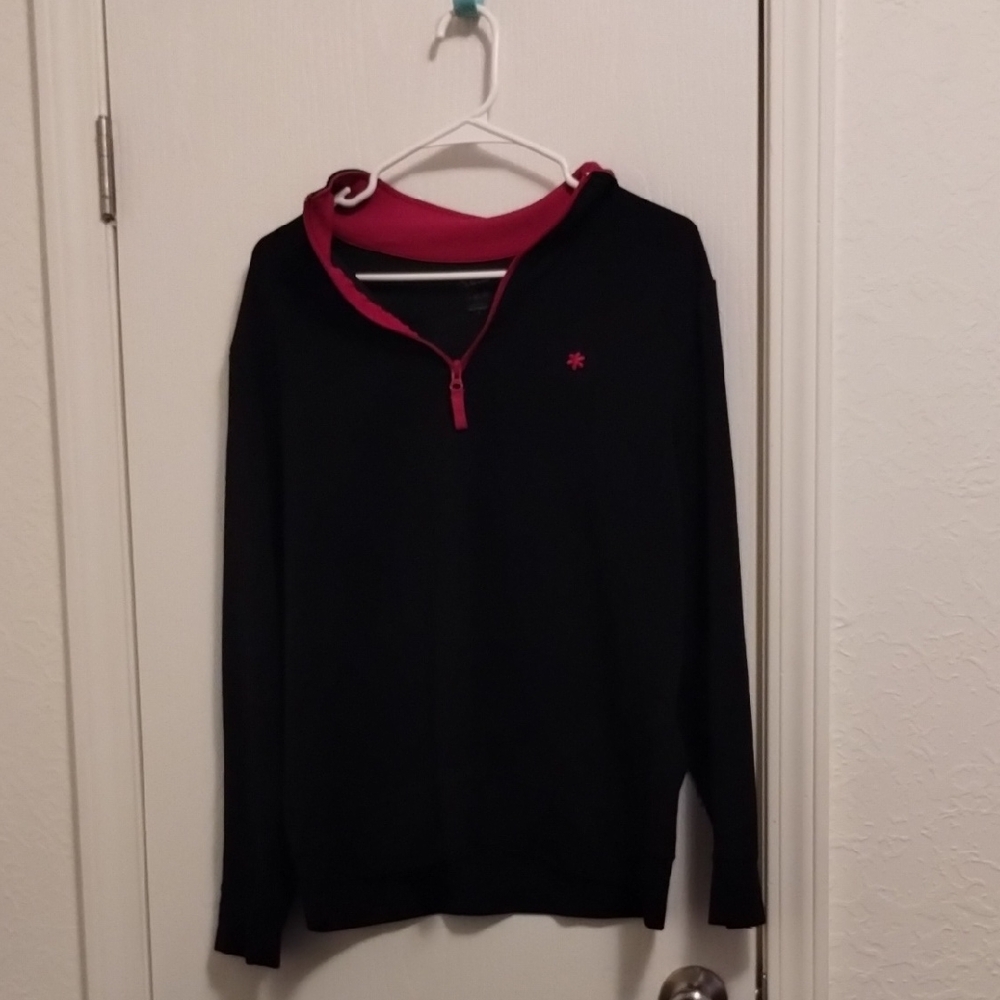 Old Navy Black Half-Zip Sweatshirt with Pink Trim